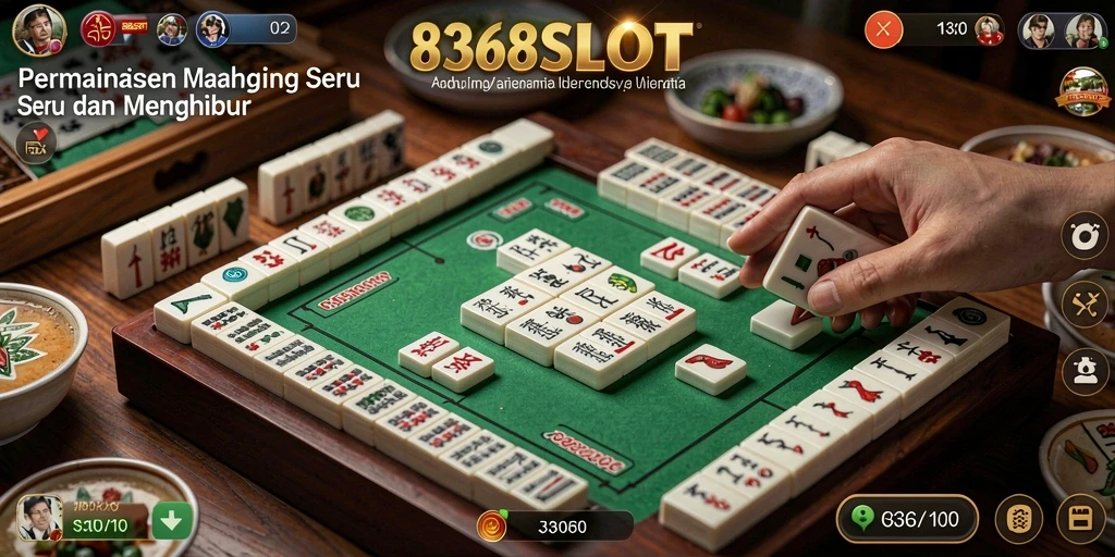 Screenshot permainan Mahjong 8368SLOT dengan tampilan yang menarik.