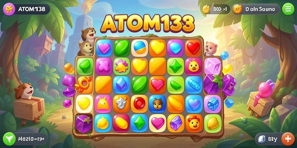 Tampilkan gameplay seru ATOM138 dalam momen mencocokkan objek.