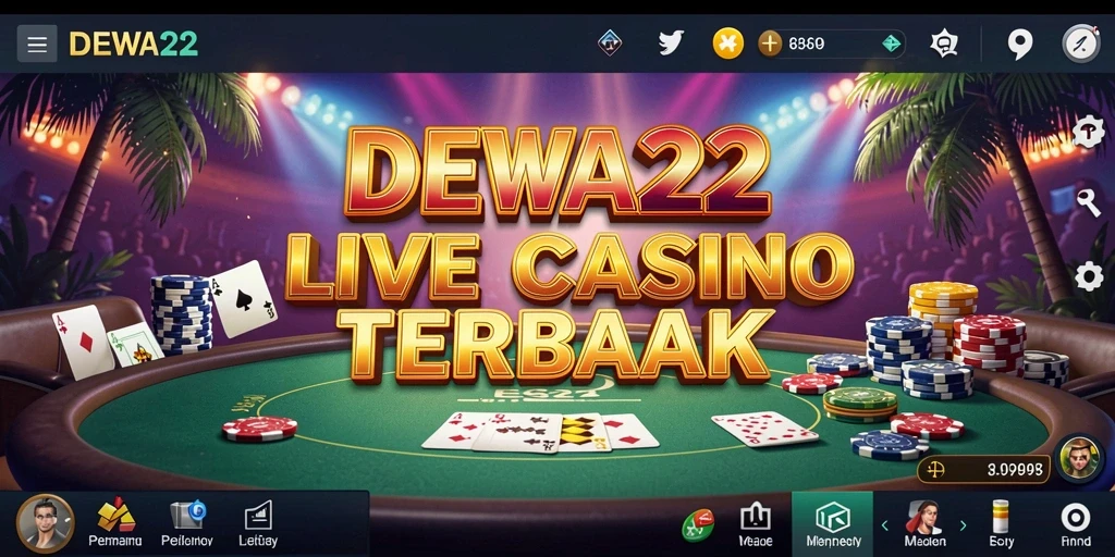 Tampilan menarik dari gameplay DEWA22 dengan dealer langsung di Live Casino.