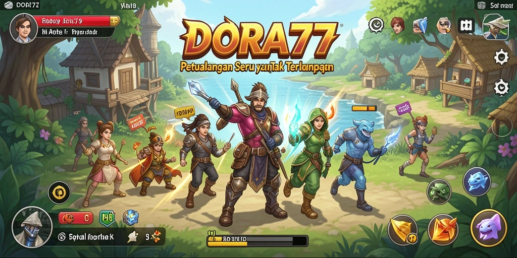 Screenshot gameplay DORA77 dengan karakter dan level petualangan yang menantang.