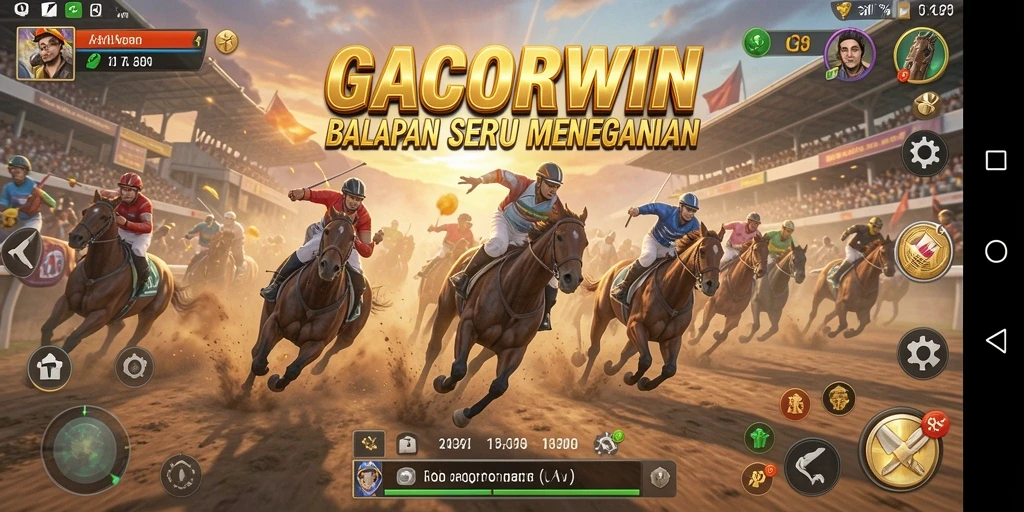 Gameplay GACORWIN yang mendebarkan di trek balap.