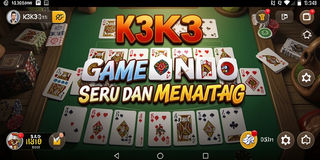 Tampilan seru gameplay K3K3 saat bermain Domino.