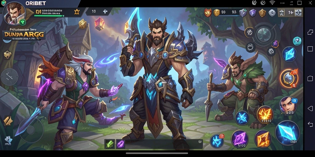 Screenshot gameplay ORIBET menampilkan pertarungan seru dalam dunia fantasi.