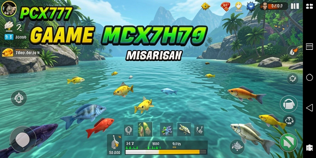 Tampilan gameplay seru saat menangkap ikan di PCX777.