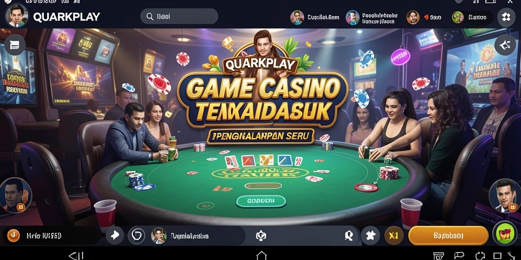 Screenshot gameplay Live Casino QUARKPLAY dengan dealer langsung yang profesional.