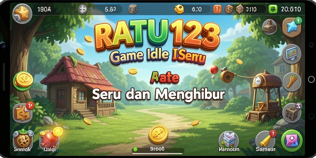 Screenshot permainan menunjukkan kemajuan kerajaan dalam RATU123.