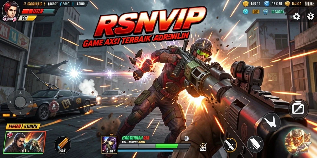 Screenshot gameplay RSNVIP menampilkan aksi pertarungan yang dinamis.