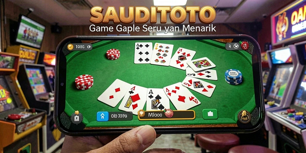 Tampilan seru dari gameplay Gaple SAUDITOTO.