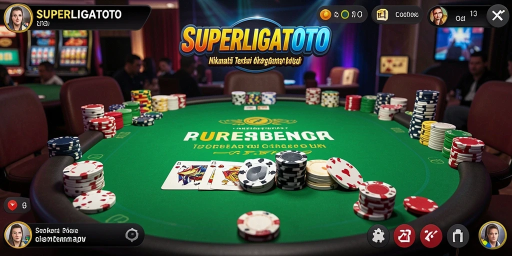 Tampilan utama permainan poker SUPERLIGATOTO dengan grafis memukau.