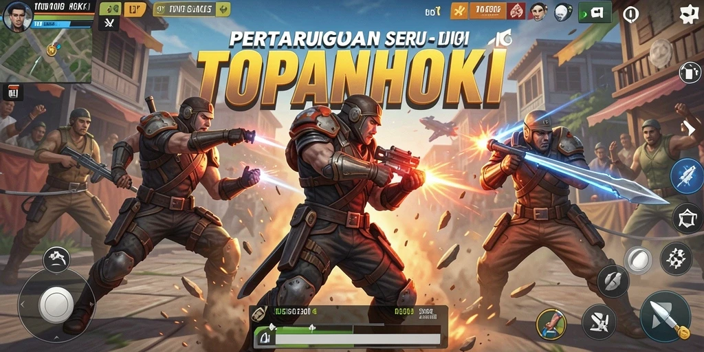 Tangkapan layar gameplay seru dari TOPANHOKI di tengah pertarungan.